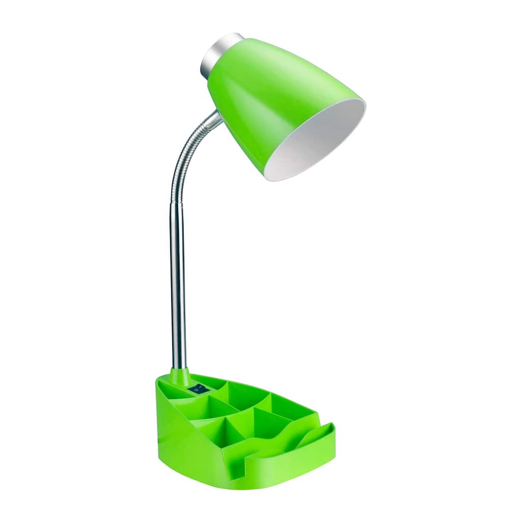 18.5 in. Chrome Finish Table Lamp with Green Shade, Desk Lamp for Writing and Computer Desks