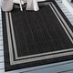 preview thumbnail 88 of 98, World Rug Gallery Border Indoor/Outdoor Flat Woven Area Rug 4' x 6' - Black