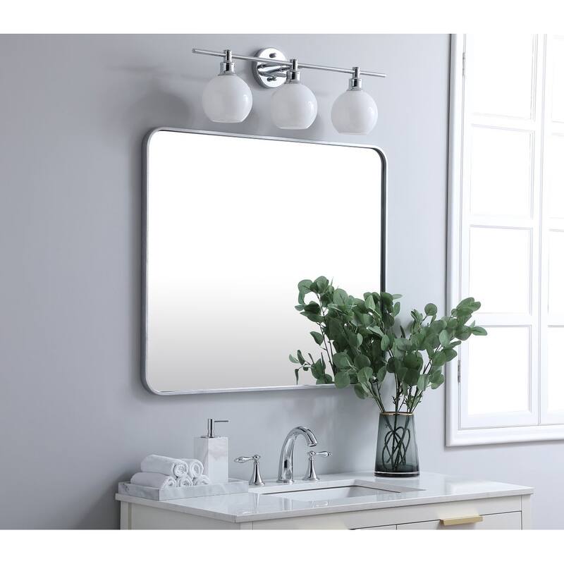 Ezra Soft Corner Metal Rectangular Mirror