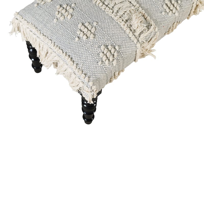 Presidio 47" Upholstered Fringed Entryway Bench by Sevita - 47" L x 16" W x 18" H