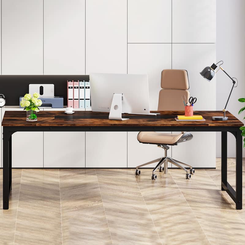 Large Computer Desk - 70.9" x 35.4" - Rustic Brown/Black