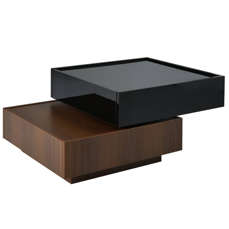 Harper&Bright Designs 360°Rotating Coffee Table with 2 Drawers