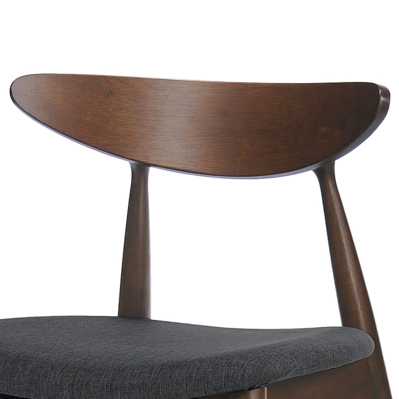 Set of 2 Retro Rubberwood Chairs with Ergonomic Back & Plush Cushions