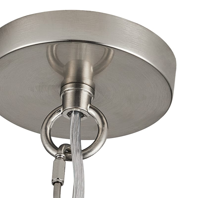 Modern Brushed Nickel 1-Light Single Cone Metal Hanging Lamp for Kitchen Island