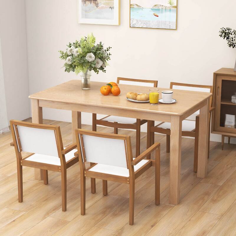 Costway Stackable Dining Chair Set of 2/4 with Wear-resistant Fabric &