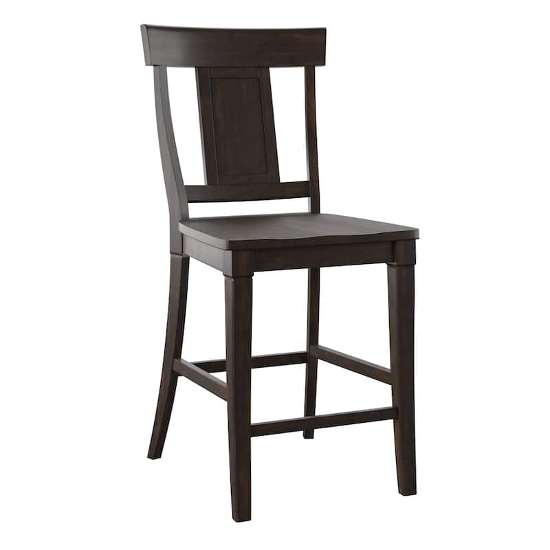 Eleanor Panel Back Wood Counter Chair (Set of 2) by iNSPIRE Q Classic - Antique Black