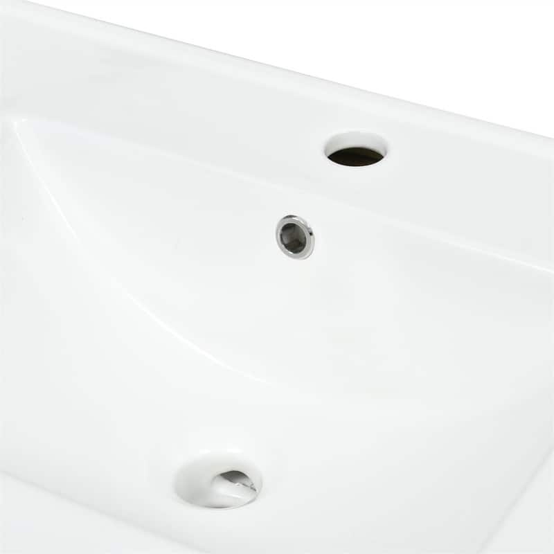 Bathroom Vanity 24 Inch, Small Bath Vanity with Sink, Modern Sink Cabinet, Free Standing Bath Vanity Combo with with 3 Drawers