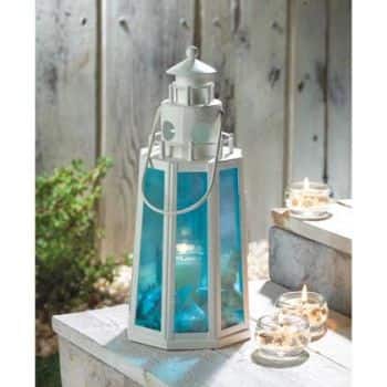 Shop Blue And White Lighthouse Candle Lantern Overstock 12277712