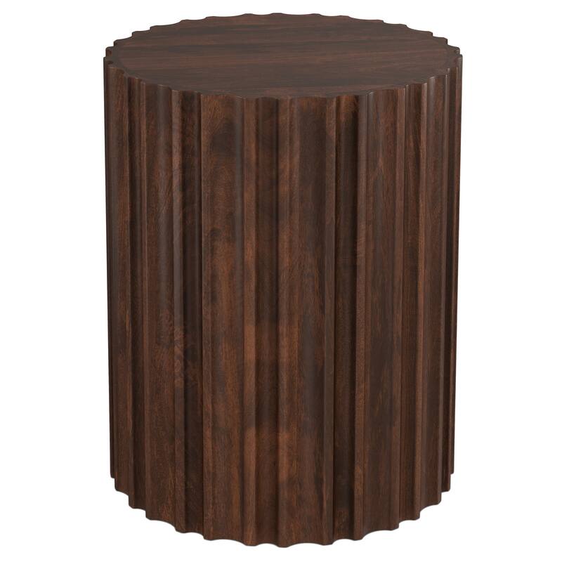 WYNDENHALL Doncaster 16" Wide Solid Mango Boho Contemporary End Table in Natural & Assembled - 16" D x 16" W x 20" H