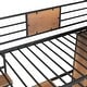preview thumbnail 17 of 17, Black Twin Size Metal Wood Loft Bed with L-shaped Desk and Wardrobe
