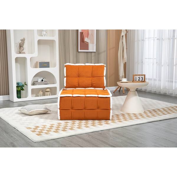 Velvet Armless Accent Single Sofa Lazy Floor Square Chairs Modular ...