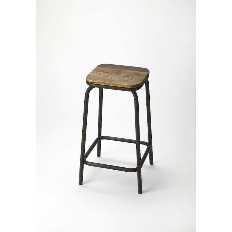 Industrial Chic Bar Stool - 12" W x 25" H x 12" D