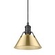 preview thumbnail 2 of 0, Yep by Golden Lighting Orwell 1-light 8in Pendant in Matte Black and Brushed Champagne Brass shade