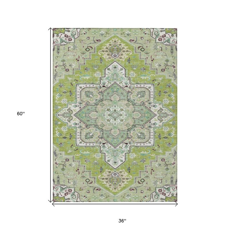 HomeRoots Oriental Traditional Rectangle Outdoor Rug