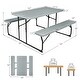 preview thumbnail 12 of 23, Indoor and Outdoor Folding Picnic Table Bench Set with Wood-like Texture - 59" x 54" x 28.5"(L X W X H)