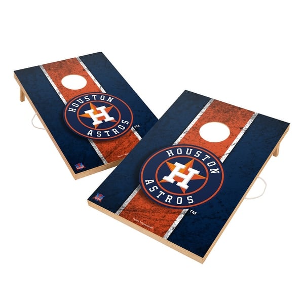 slide 2 of 5, Vintage Houston Astros MLB Regulation 2x4 Cornhole Set Include Carry Case