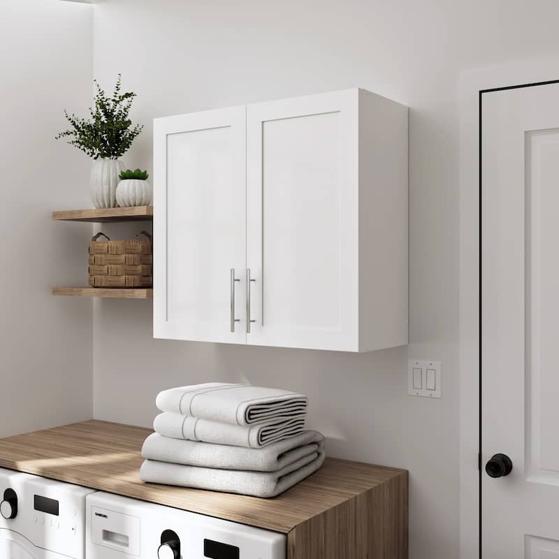 Prepac Elite Wall Cabinet with Panel Doors 12.75" D x 32" W x 30" H - 32 in W x 30 in H x 12.75 in D