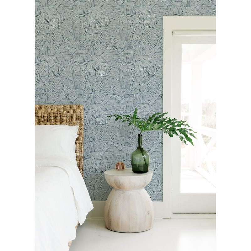 A-Street Prints Aldabra Blue TextuGeometric Wallpaper
