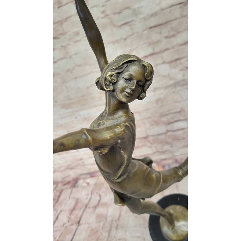 Handmade Bronze Dancer Statue High Kicker By Bruno Zach Figurine Figure Art Deco