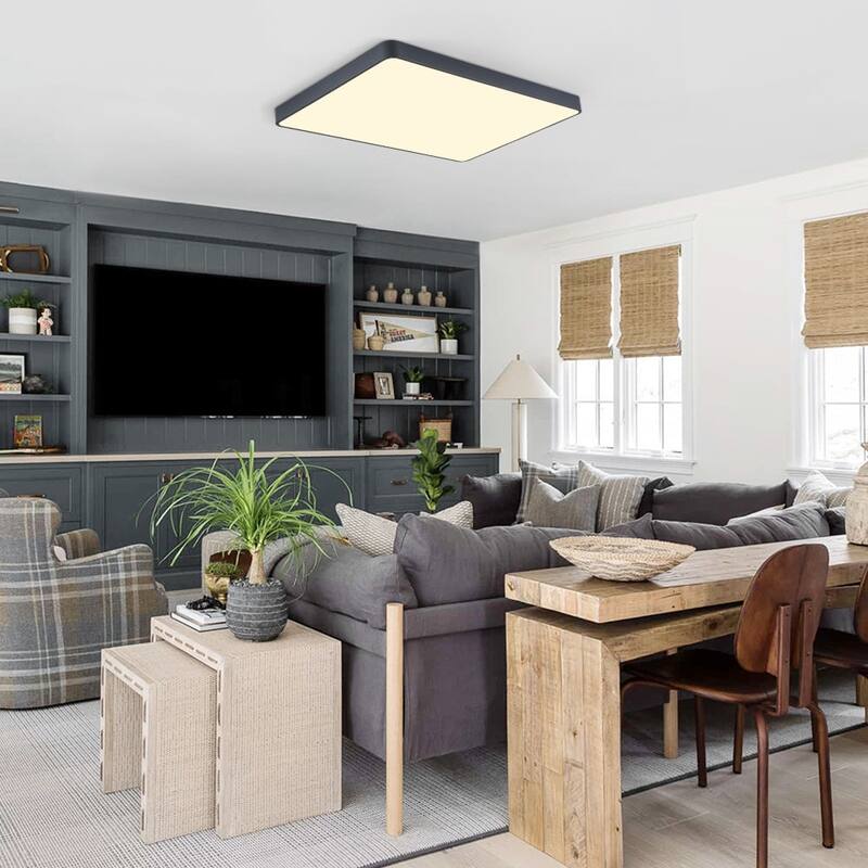 Dimmable LED Wide Rectangular Flush Mount Light 33.9 in