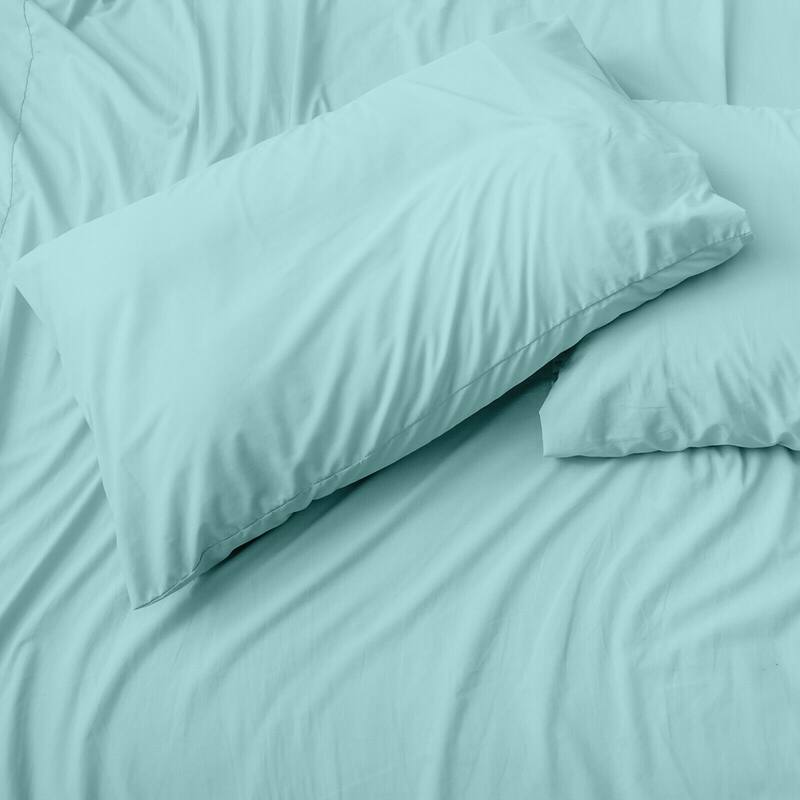 Luxury Stay Cool 1800 TC Cotton Feel Rayon from Bamboo Deep Pocket Sheet Set - Aqua - Queen