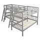 preview thumbnail 17 of 16, Twin Size L-Shaped Pine Wood Bunk Bed, Separatable to 2 L-Shaped Beds