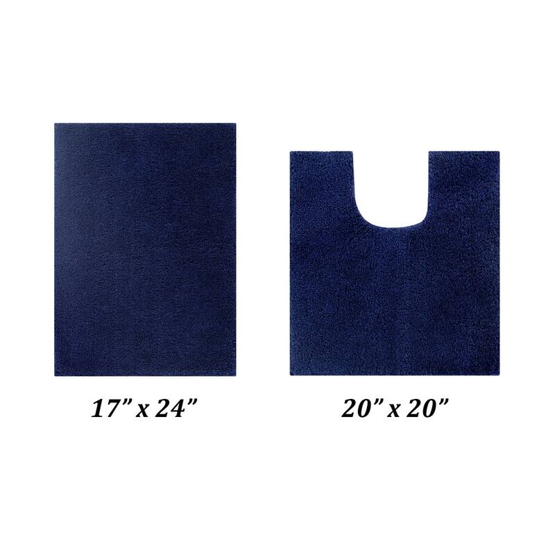 Better Trends Bath Rug Set 100% Micro Polyester Tufted Anti-Skid Latex Backing Bathroom Rugs for Shower, Sink Mats Micro Plush