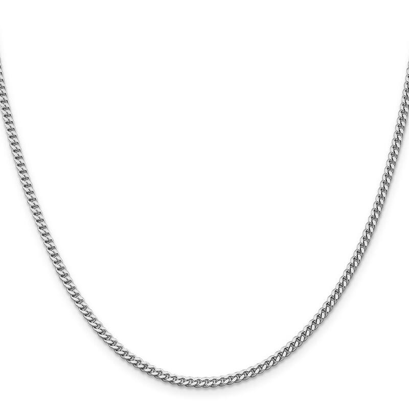 Curata 925 Sterling Silver Rhodium 3mm Curb Chain Necklace Options: 16 18 20 22 24 26 28 30 36