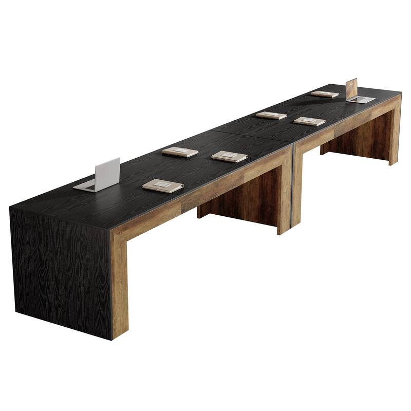 78.7" Conference Table, Wood Office Meeting Table, Boardroom Seminar Business