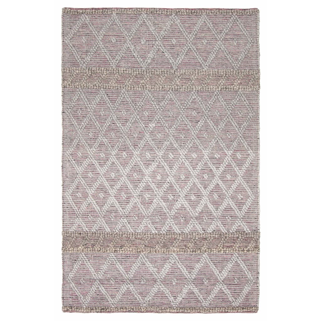 ECARPETGALLERY Braid weave Sienna Grey Wool Rug - 5'2 x 7'8