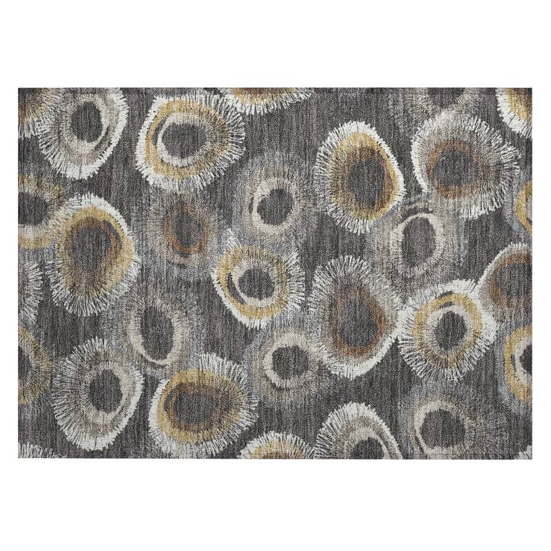 Machine Washable Indoor/ Outdoor Modern Spikey Chantille Rug