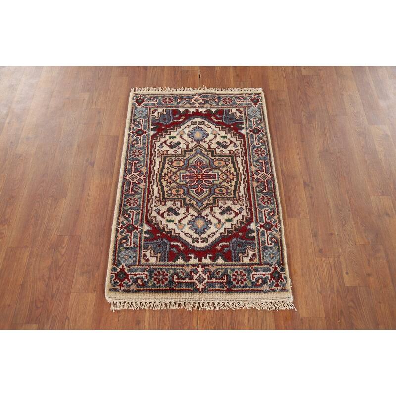 Geometric Heriz Serapi Oriental Foyer Rug Handmade Wool Carpet - 2'0" x 3'0"