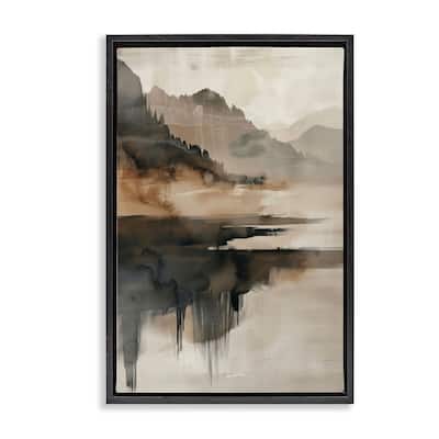 Stupell Layered Opaque Mountain Reflection Framed Floater Canvas Wall Art Design By LSR Creative Studio