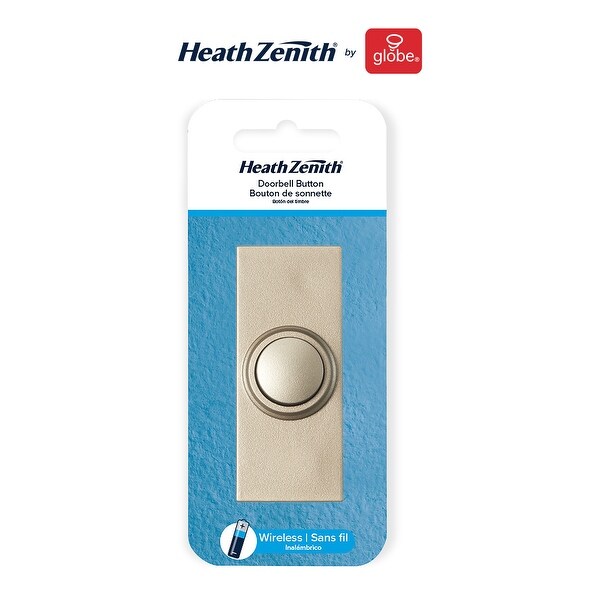 Heath Zenith Satin Nickel Wireless Push Doorbell Button