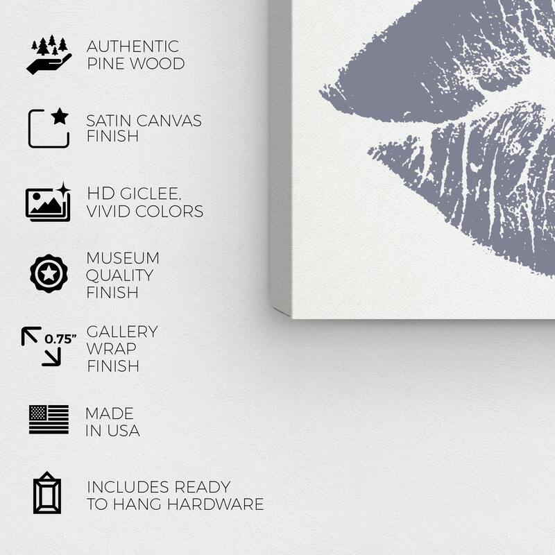 Wynwood Studio Fashion and Glam Solid Kiss Purple Haze White and Glam Wall Art Canvas Print