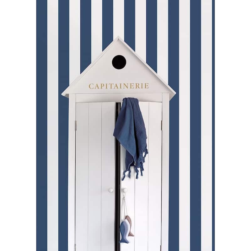 Galerie Wallcoverings Just Kitchens Awning Stripe Vinyl on Non-woven Matte Wallpaper Roll