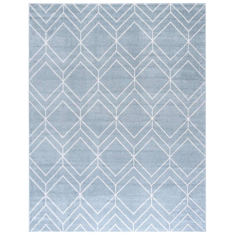 SAFAVIEH Adirondack Juvelina Modern Geometric Rug - 8' x 10' - Blue/Ivory