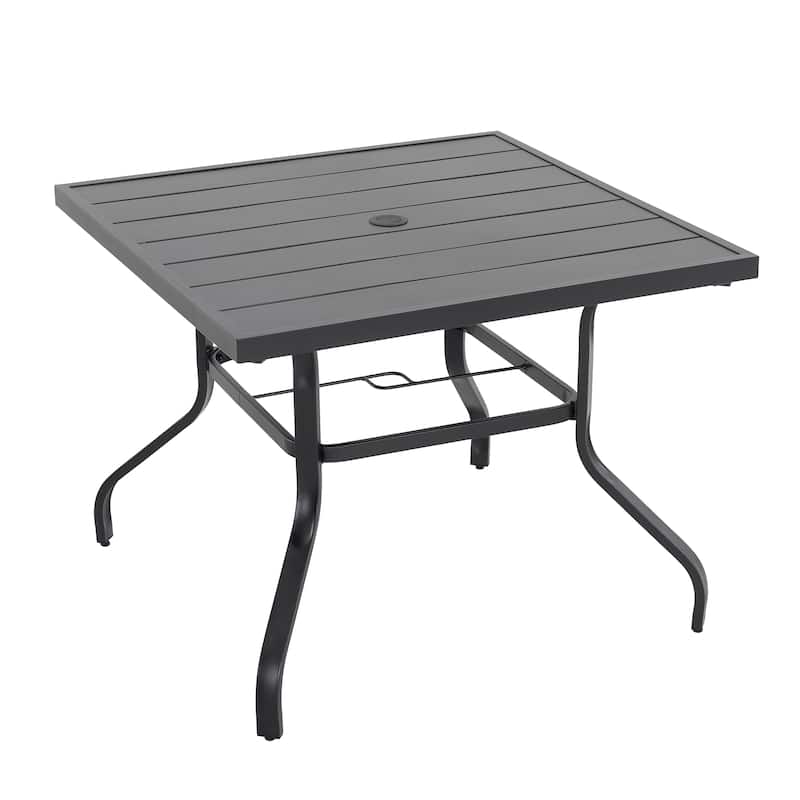 Outdoor 5-Piece Dining Set, Stackable Chairs and 37'' Table - 37 inches table
