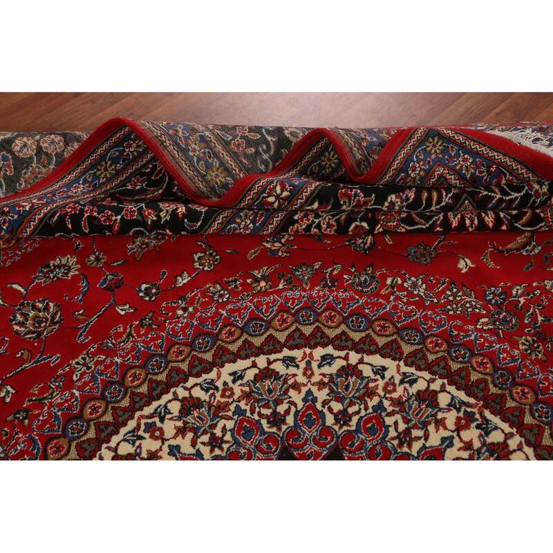 Red Medallion Tabriz Turkish Area Rug Machine Made Carpet - 9'7"x 13'0"