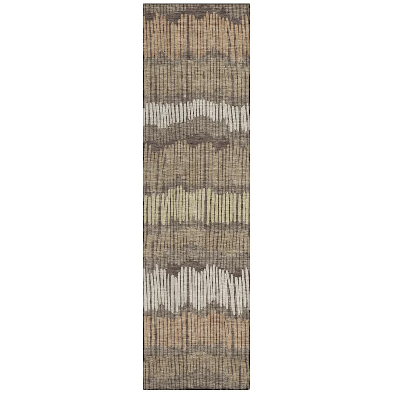 Machine Washable Indoor/ Outdoor Chantille Abstract Stripe Rug