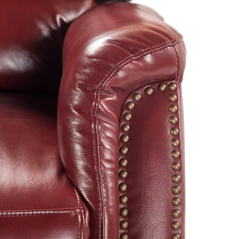 Eliseo Genuine Leather Power Recliner with USB Port and Wingback Design