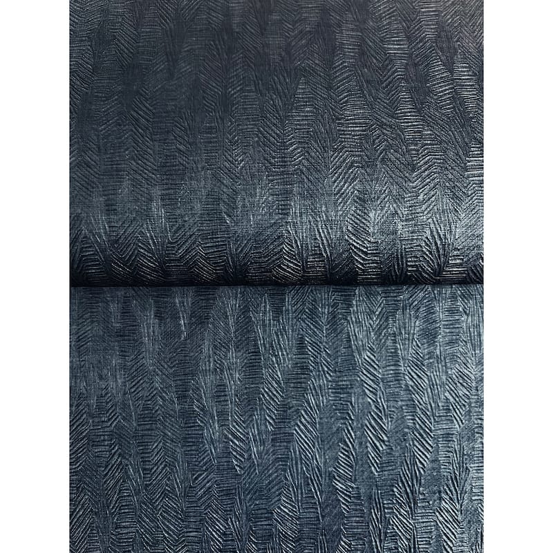 Bryson Navy Feathered Texture Wallpaper