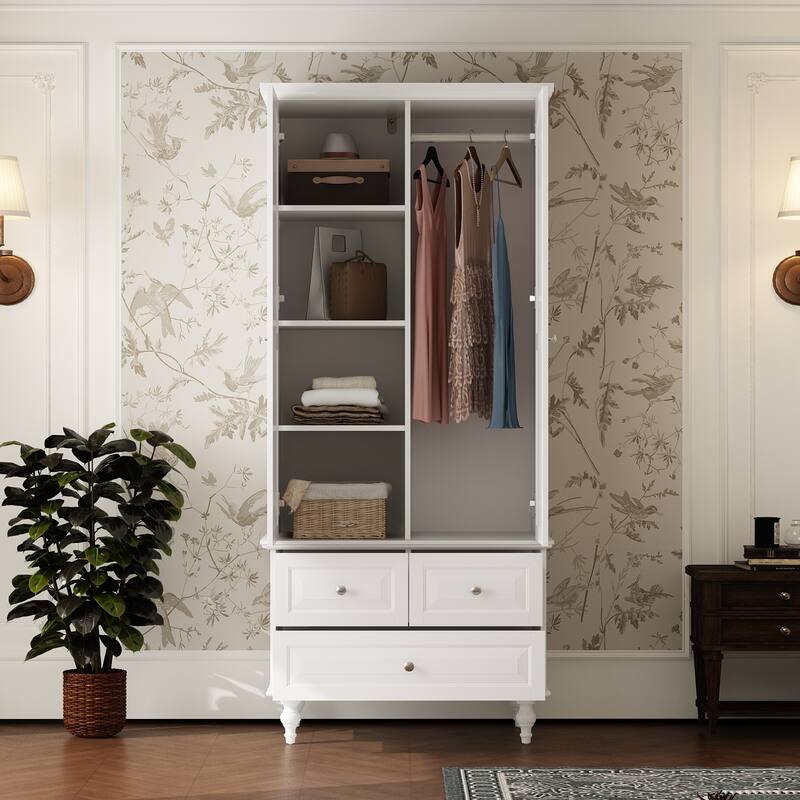 Armoire Wardrobe Closet Adjustable Shelves Closet Wardrobe Cabinet