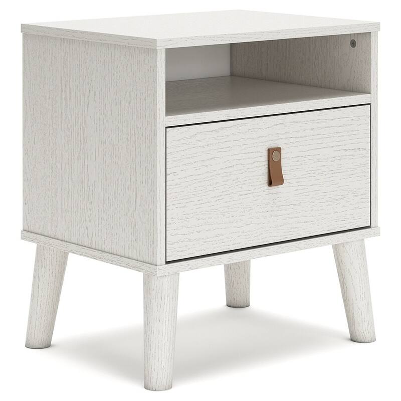 White 1 Drawer 15 in. W Nightstand with Sturdy Knob Pulls