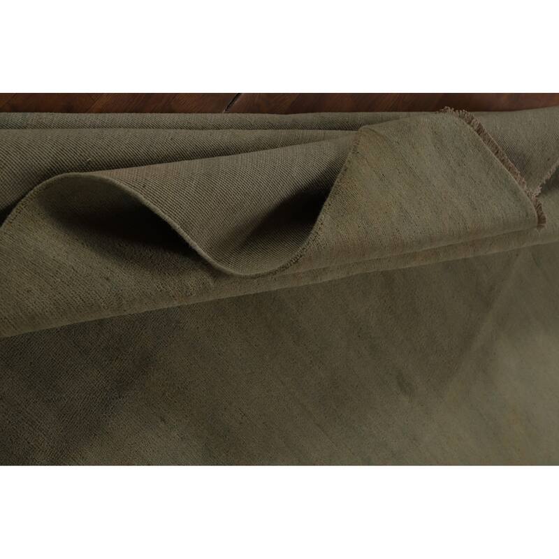 Green Modern Gabbeh Oriental Area Rug Handmade Wool Carpet - 7'9" x 9'7"
