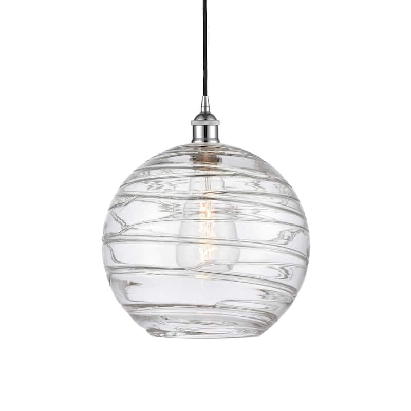 Innovations Lighting 616-1P-15-12 Athens Pendant Athens 12" Wide - Polished Chrome / Clear Deco Swirl