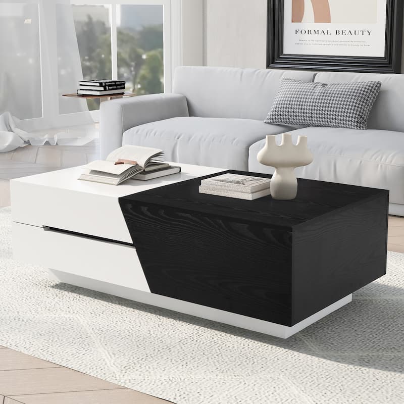 Modern Extendable Sliding Top Coffee Table with Storage Bed Bath