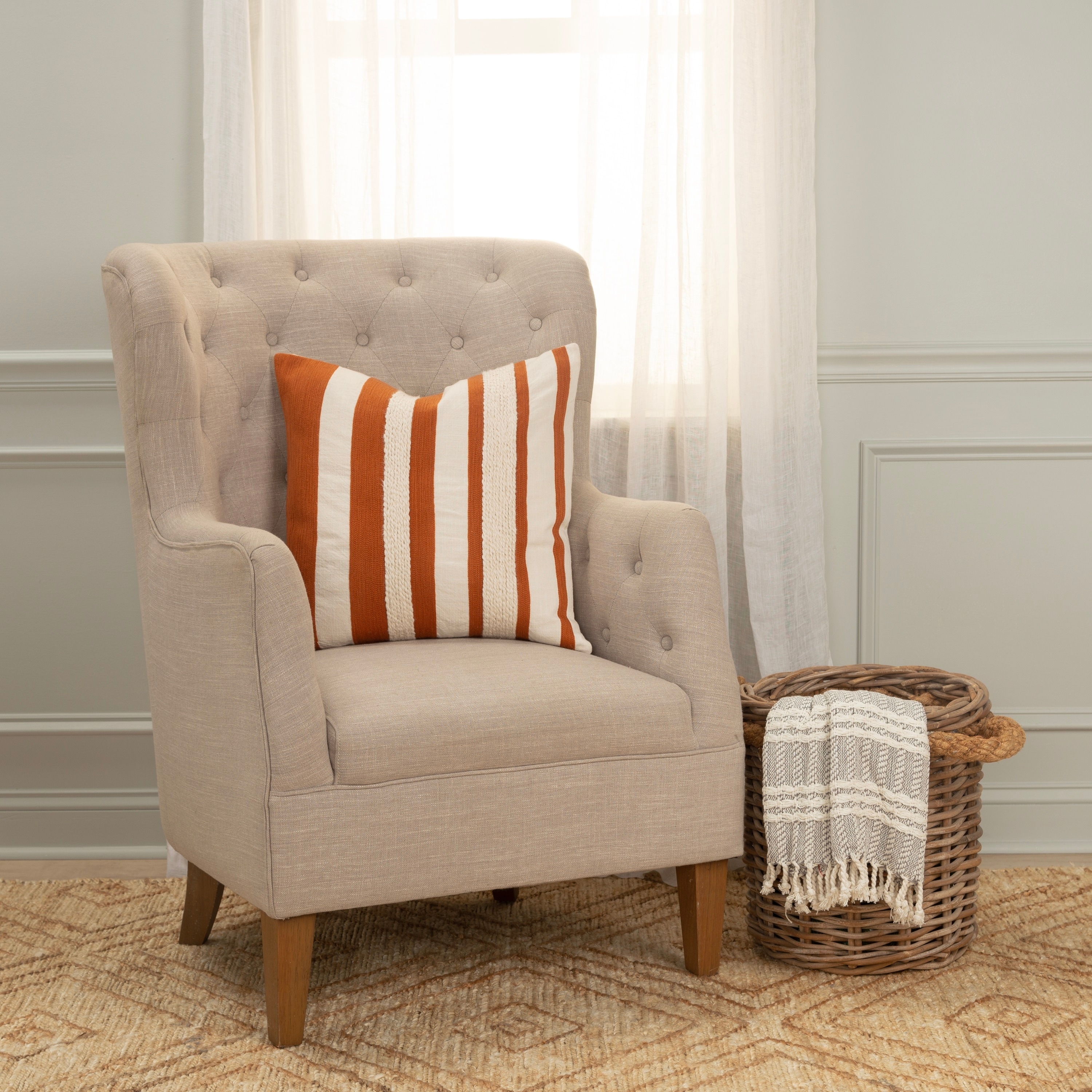 Rizzy Home Transitional Down Filled Pillow - 20" x 20"