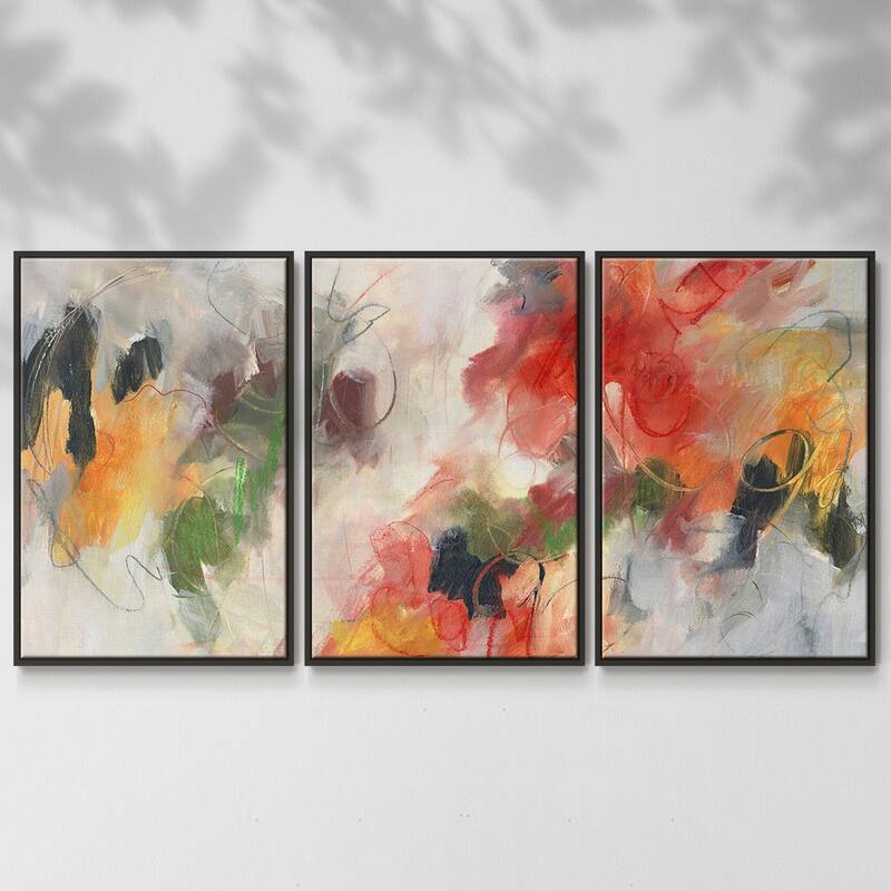 Abstract Floral Delight II - Multi Piece Framed Canvas