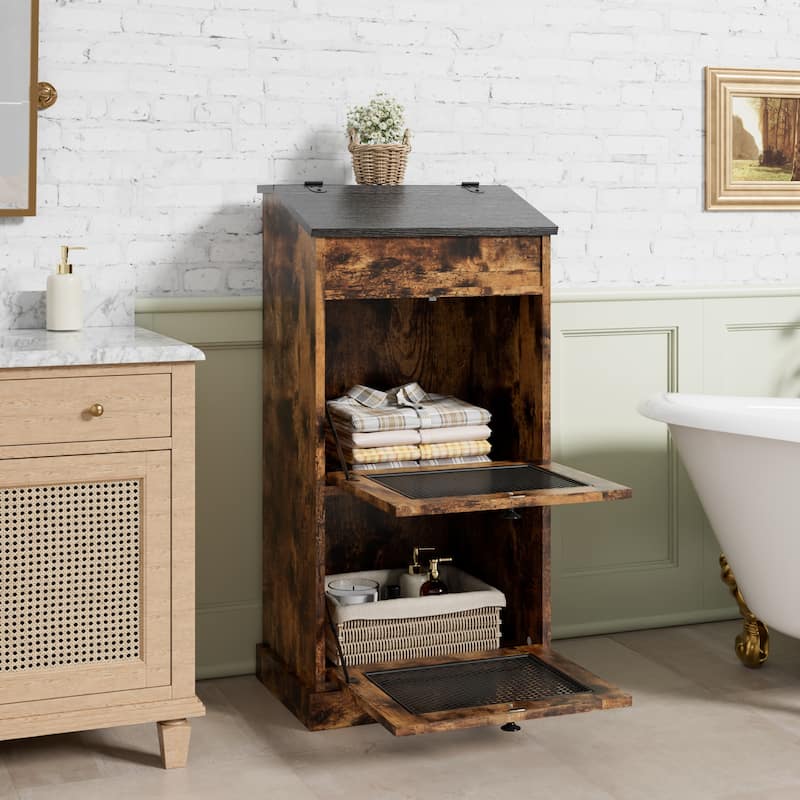 Vintage 2-Door Storage Cabinet Multi-Tier Organizer